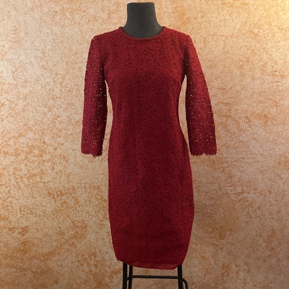 🌿SALE🌿BODEN Laced Red Dress size 4L - Picture 1 of 9